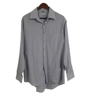 Geoffrey Beene mens button up dress shirt 16.5 34/35 regular fit wrinkle free